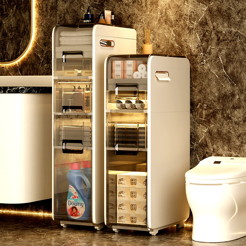 轻奢浴室夹缝柜置物架窄缝收纳柜免安装厕所卫生间马桶储物柜落地,住宅家具,书架,淘宝优惠券,粉丝福利购,淘宝优惠卷