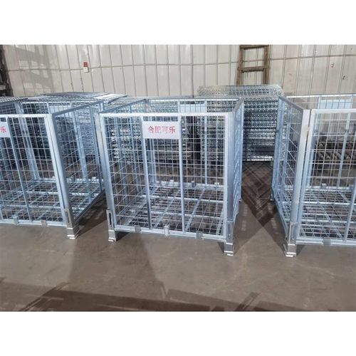 厂家供应瓶坯笼热镀锌金属料箱 带吊环折叠仓S储筐饮料厂周转笼