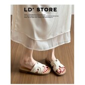 仙女风配裙子沙滩凉拖鞋 羊皮版 夏季 外穿2025新款 软底凉拖j鞋 女款