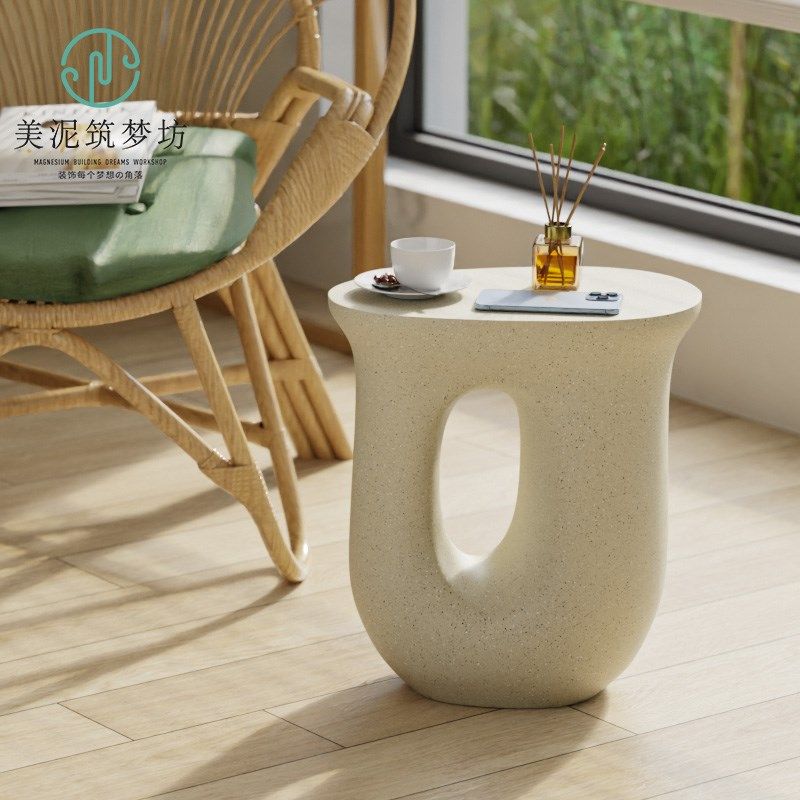 奶油风床头小边几镁泥小茶几创意卧室客厅小桌子沙发侘寂北欧户外,住宅家具,角几/边几,淘宝优惠券,粉丝福利购,淘宝优惠卷
