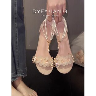 高跟鞋 绝美凉鞋 仙女公主风配裙子 2k025新款 气质高级不累 女夏季