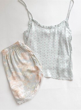 1767丹c丹纸样服装1:1裁剪图纸打版DIY吊带短裤睡衣套装