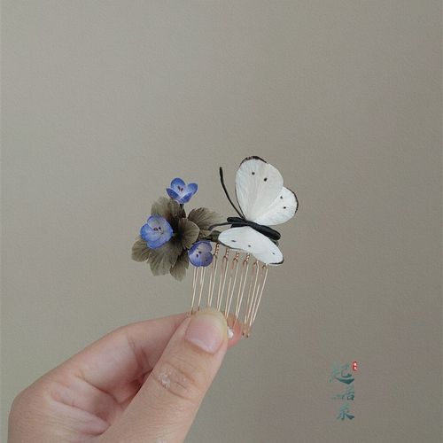 双股木簪a古风檀木手工绒花簪子女马面裙新中式旗袍茶服发饰配