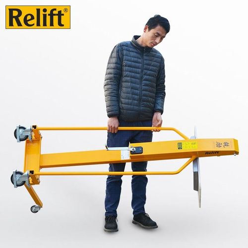 锐励迷你手摇堆高车钢丝绳绞盘式轻型升J高车手动叉车装卸小工位