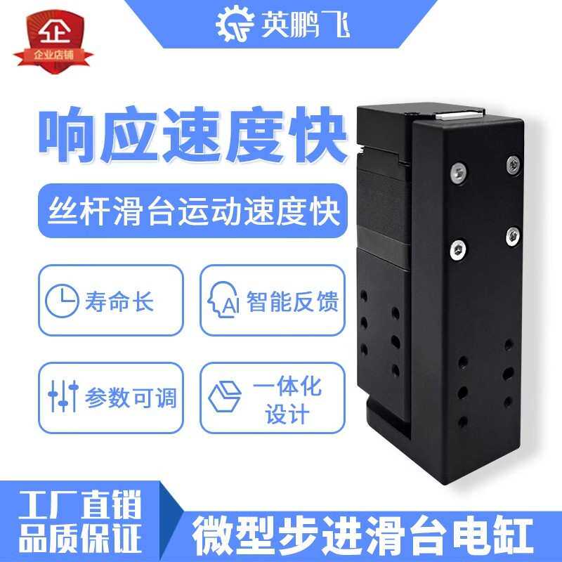 28/42微型步进滑台电缸模组高精度滚珠丝杆电动推杆平台24V脉冲