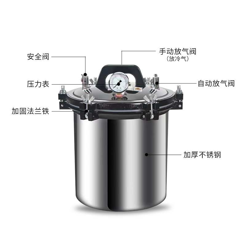 手提式灭菌锅压力蒸汽高压火菌器全自动立式小型消毒锅实验室