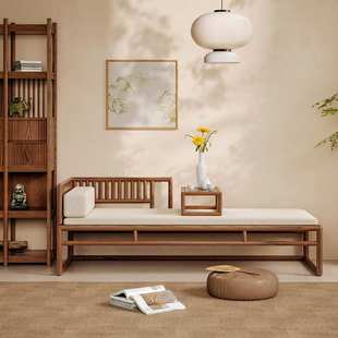 新中式全实木罗汉床茶桌椅组沙发床两用贵妃榻客厅家用简约禅意