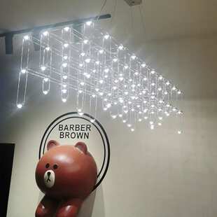 长条餐厅吊灯后现代创意个性设计感轻奢吧台店铺商用前台灯光立方