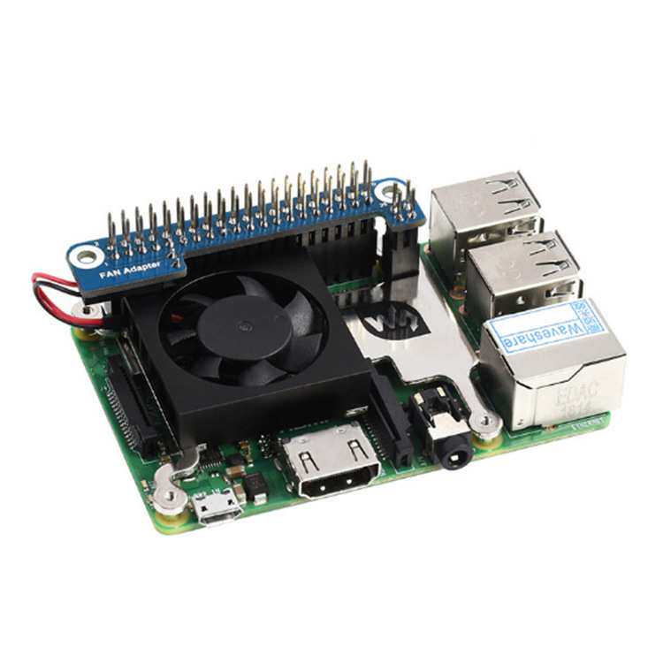 树莓派CPU散热风扇 树莓派4/3B+/3B适用 带GPIO接口转接板 散热佳