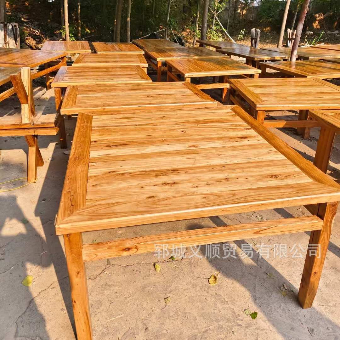 复古长条子实吧台长桌餐茶桌茶台桌面老榆木桌餐桌家用木板?