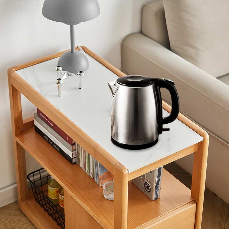 沙发边柜侧边柜岩板边几方茶台小茶几客厅夹缝窄实木移动带轮茶桌