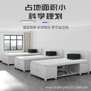武床钢制单层床监狱床拘留所监舍床看守所铁架床劳改所铁床