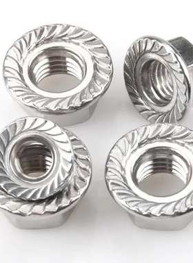 128pcs不锈钢六角法兰锁紧螺母304不法兰螺母组合套装