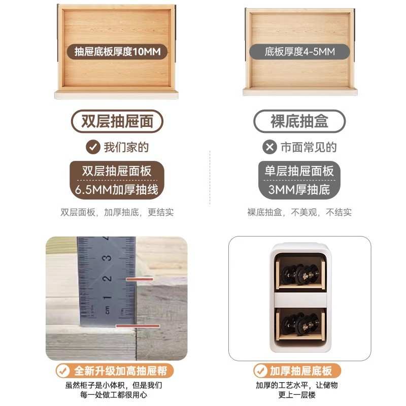 奶油风床头柜家用卧室实木柜子2025新款简约现代小型收纳柜储物柜