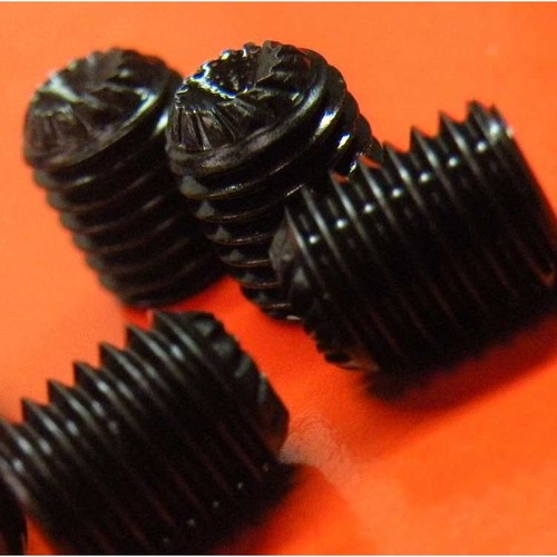 美制细牙DIN916K滚花机米螺丝10-32防滑紧定12.9级花齿发黑止付