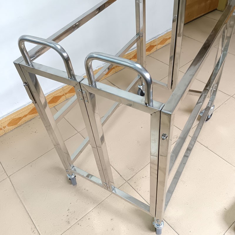 折叠移动餐车不锈钢小推车便携式流动酒席宴会传菜车围餐车摆摊车