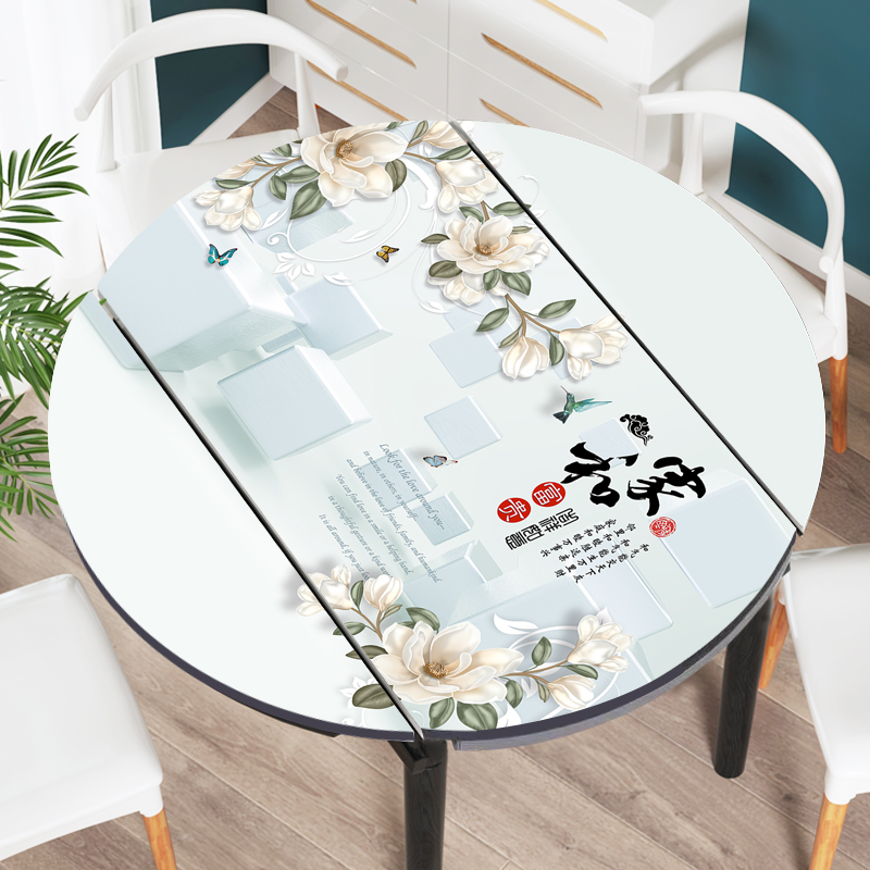 大圆形软玻璃桌垫防水防油免洗PVC餐桌茶几桌布椭圆形伸缩桌专用