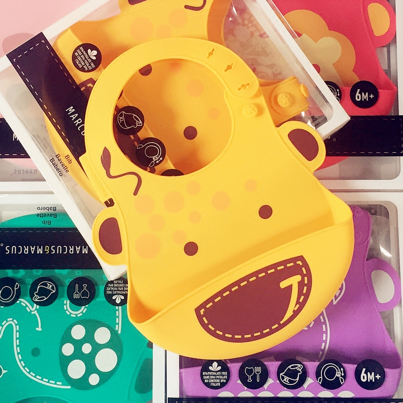 marcus宝宝软硅胶围兜吃饭辅食口水围嘴脖婴儿童食饭兜防漏防水