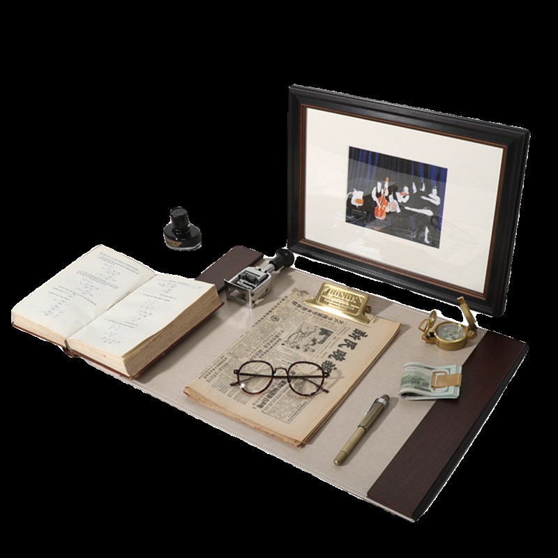 样板间书房装饰品摆件办公书桌垫板写字板阅读主题组合软装摆设品