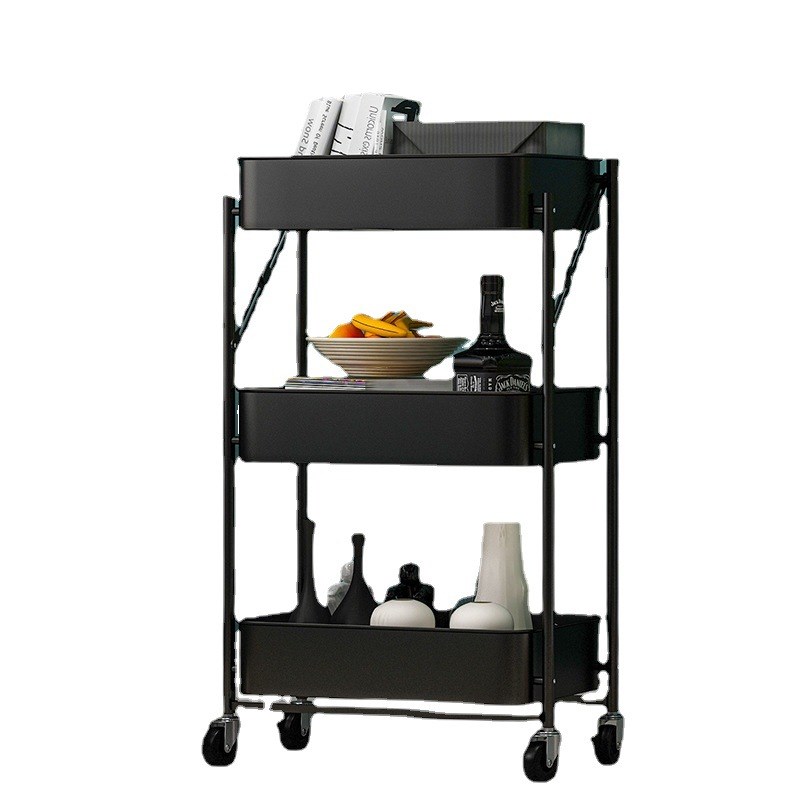 免安装折叠厨房收纳推车浴室卫生间可移动小推车置物架收纳车