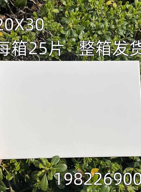 纯白色20X30墙砖25X33瓷砖30X45白砖厨房卫生间阳台学校修补墙砖