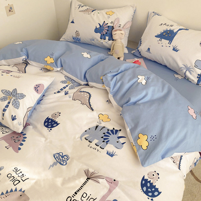 纯棉床上单被套100全棉180220cm可爱儿童男孩单V件被套被套被罩