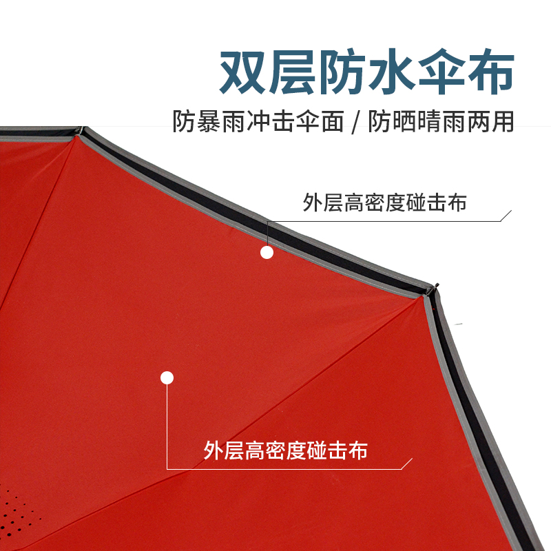 反向免手持雨伞双层伞骨架16骨超大号晴雨两用长柄伞汽车载双人伞
