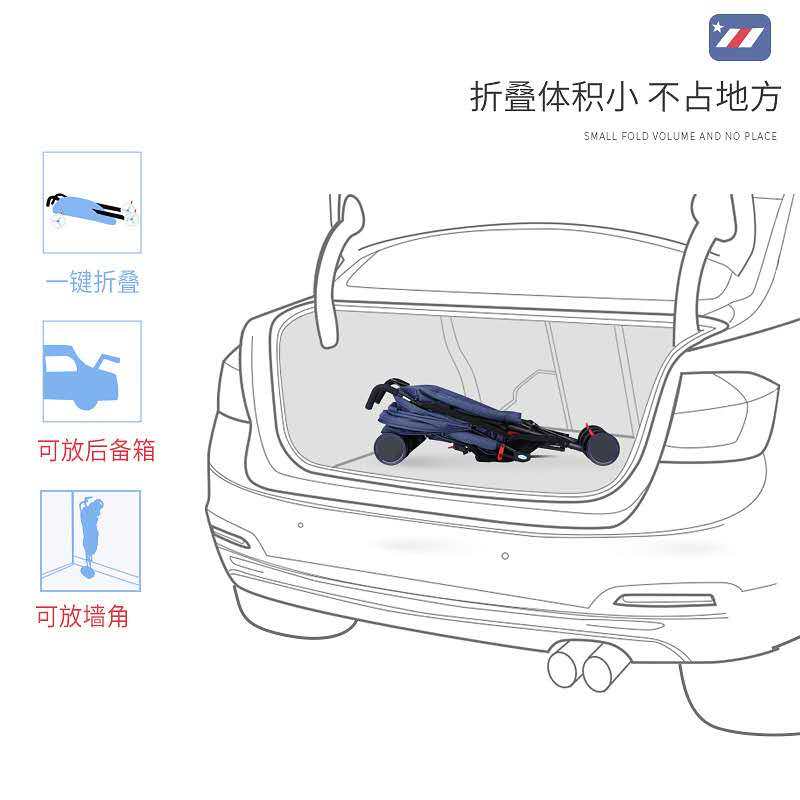 呵宝婴儿推车超轻便携折叠可坐躺0-1-3岁新生儿宝宝小车夏季伞车