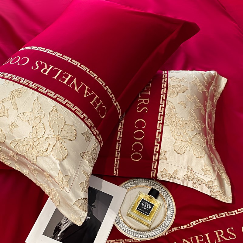 新疆长绒棉结婚四件套提花被套全棉床单被套中式婚庆床上用品