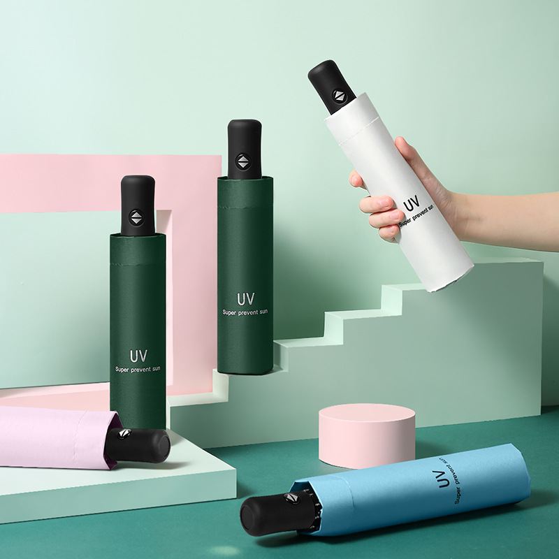 UV商务自动礼品伞折叠遮阳广告雨伞定制logo可印字图案批订发做