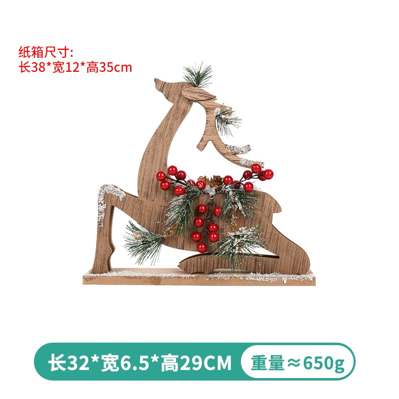 圣诞节装饰木屋信箱邮箱邮筒木制卧鹿摆件酒吧咖啡厅店铺门口
