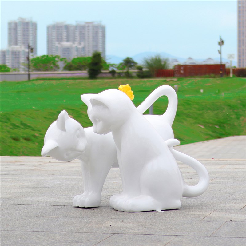 玻璃钢卡通猫咪雕塑宠物店动物园商场拍照打卡落地网红装饰品摆件