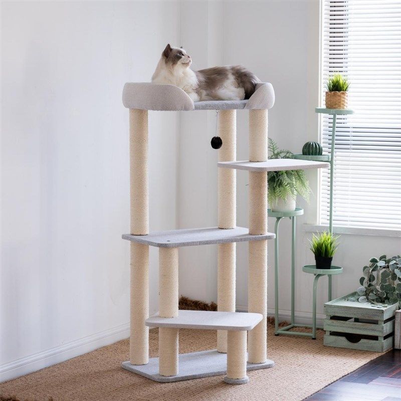 网红大床猫窝猫树猫爬架一体大型猫不占地剑麻猫抓板布偶缅因,宠物/宠物食品及用品,猫爬架,淘宝优惠券,粉丝福利购,淘宝优惠卷