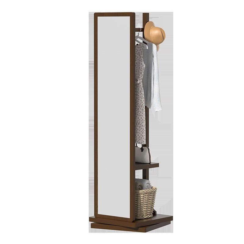 可旋转穿衣镜挂衣架衣帽架一体试衣镜卧室移动落地全身镜家用镜子