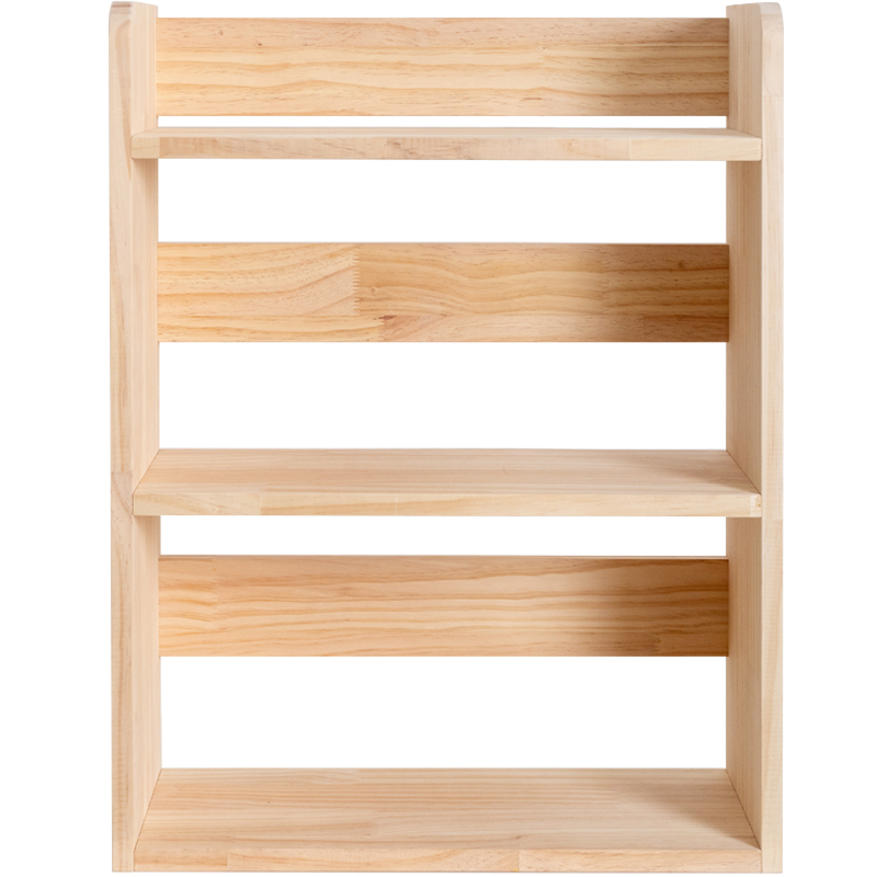 简易木制桌上书架桌面置物架三层纯实木多层办公室小型收纳层架松