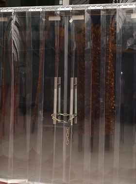 空调门帘透明家用定制商场挡风隔音防蚊隔断黄色软皮PVC塑料挂帘