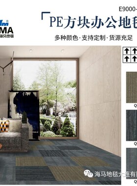 商用e9000-2方块地毯 pe方块办公地毯 耐脏全铺会议室方块地毯