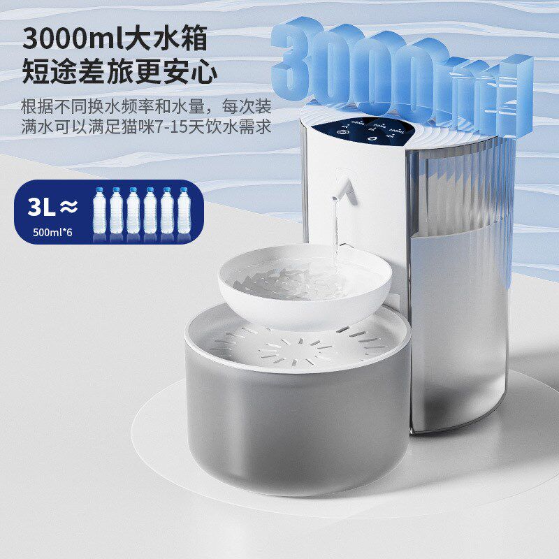 宠物智能饮水机净污分离倾倒式猫咪自动喂水器无线大容量饮水器