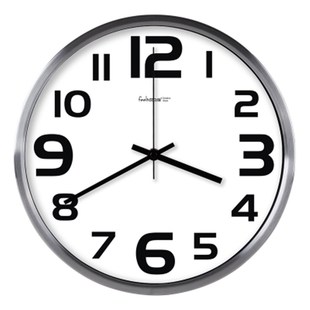 看时间大挂表 卧室挂墙上超静音无声时钟表 简约挂钟客厅 白色