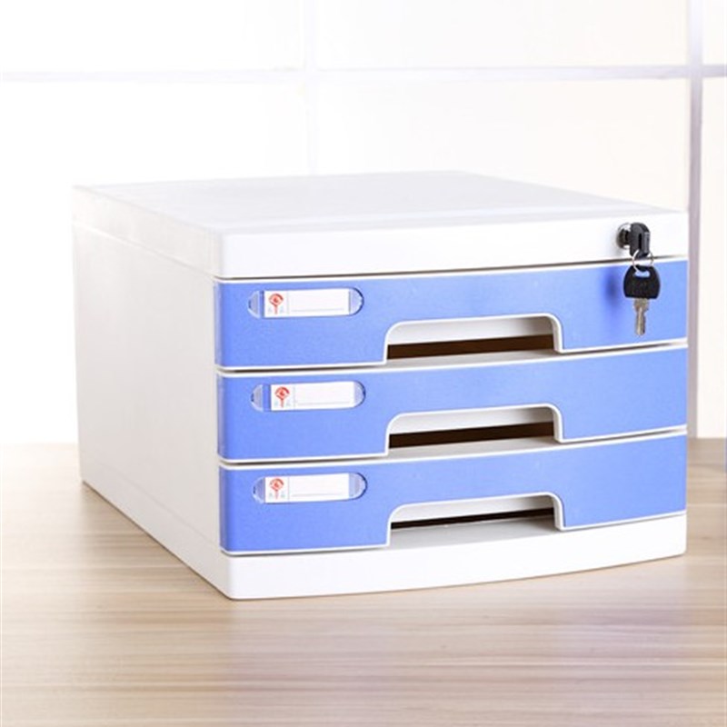 a4桌面带锁塑料抽屉式资料办公家具收纳盒储物箱档案文件柜加厚包