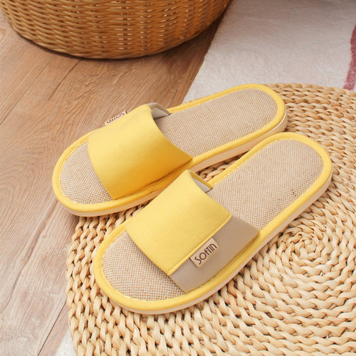 秀足夏季室内鞋情侣款四r季高端亚麻拖鞋防滑防臭透气吸汗地板拖