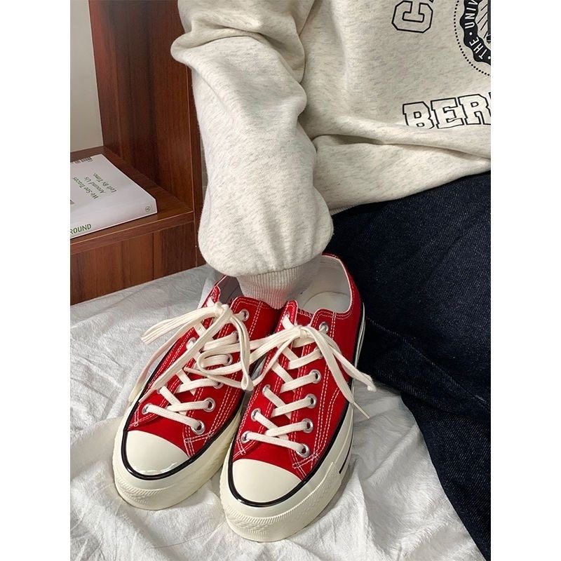 1970s红色低帮帆布鞋女夏季ins潮小白鞋港风学生复刻经典款板鞋男,女鞋,帆布鞋,淘宝优惠券,粉丝福利购,淘宝优惠卷