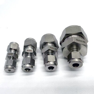 316L不锈3钢变径卡套直通接头31/41/8/81/2/4英寸3681012