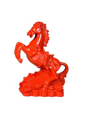 朱砂摆件马上发财公司家居客厅办公室装饰镇宅招财摆设红色马百财