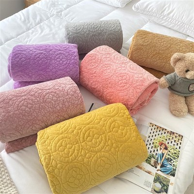 纯色床盖一面宝宝绒一面全棉双面两用秋冬学生宿舍单人保暖床单