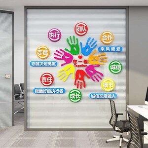 办公室楼梯互动墙面装饰画企业文化司形象高级感布置标语会议贴纸