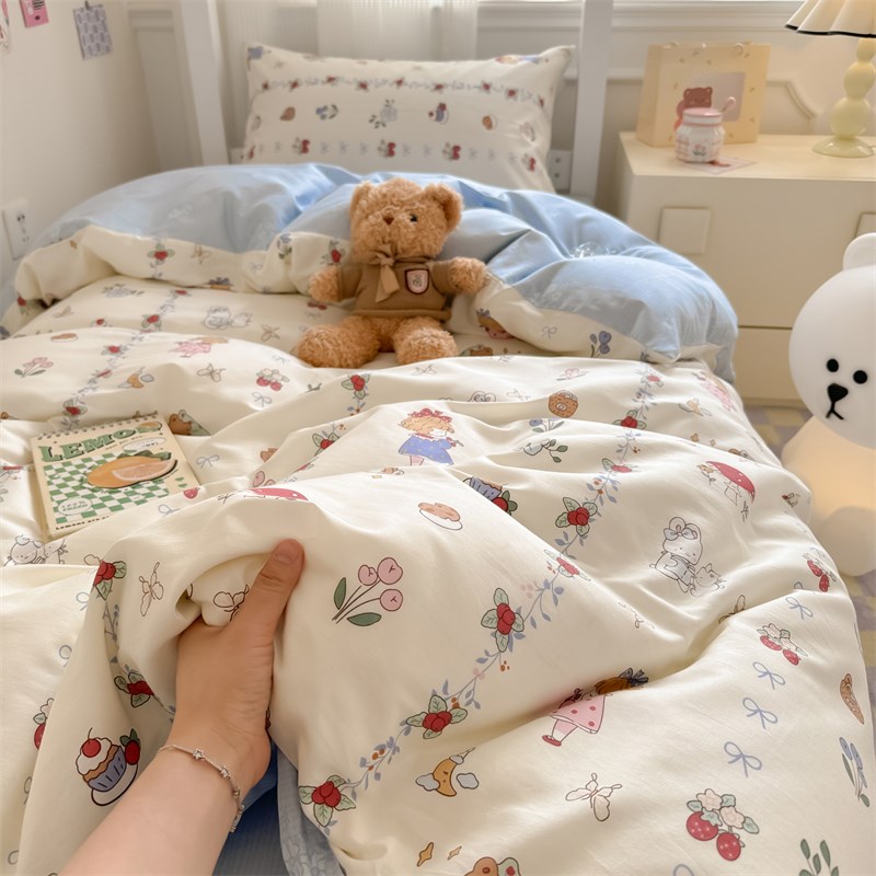 纯棉三件套学生宿舍单人大学寝室上下铺床上用品家用全棉四件套