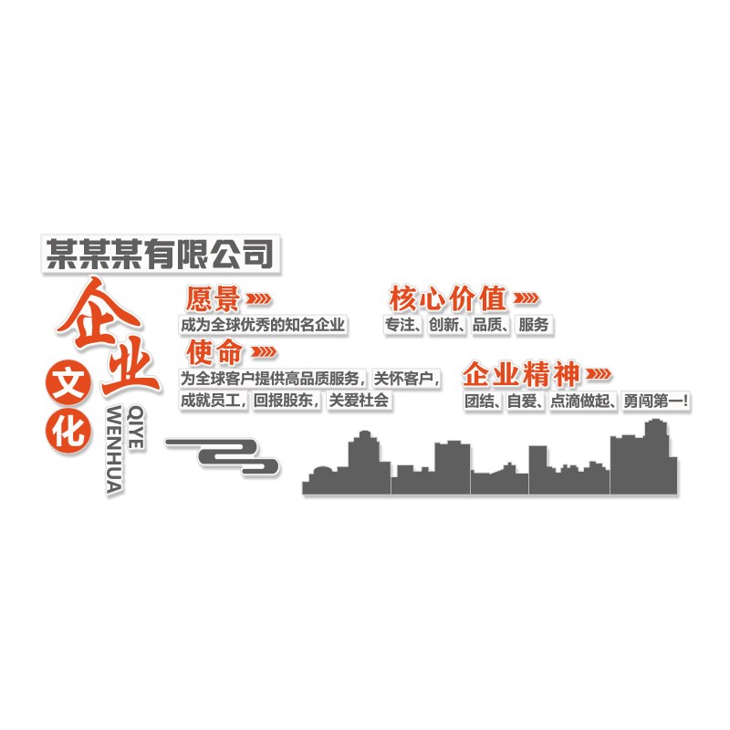 办公室墙面装饰画公司企业文化墙励志标语背景氛围布置进门形象贴