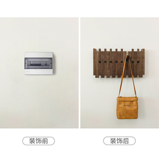 电表箱挂衣钩遮挡挂衣架琴键挂钩排钩黑胡桃纯实木玄关门后衣帽架