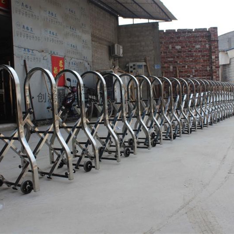 高速不锈钢路障迷你拦车门手动推拉平移门临时放哨围栏公路挡车门